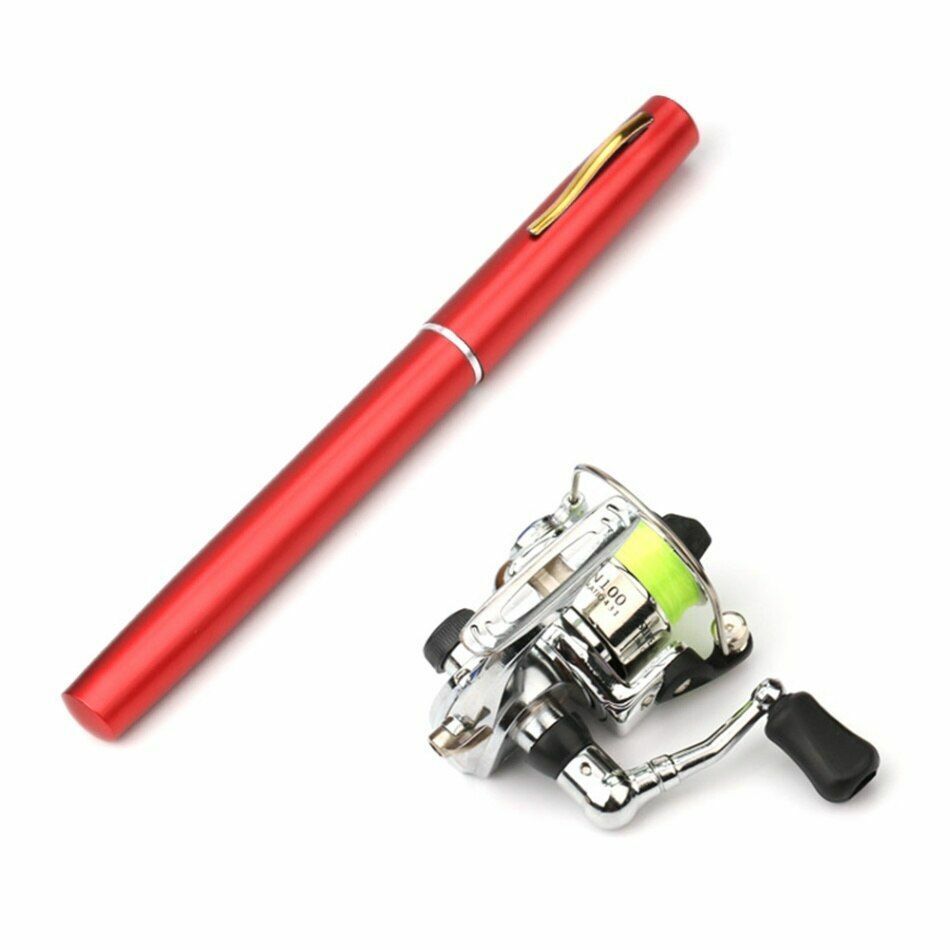 Fishing Rod Reel Pen 1M / 1.4M Pocket Collapsible Combo Mini Kit 7 Colors Shape