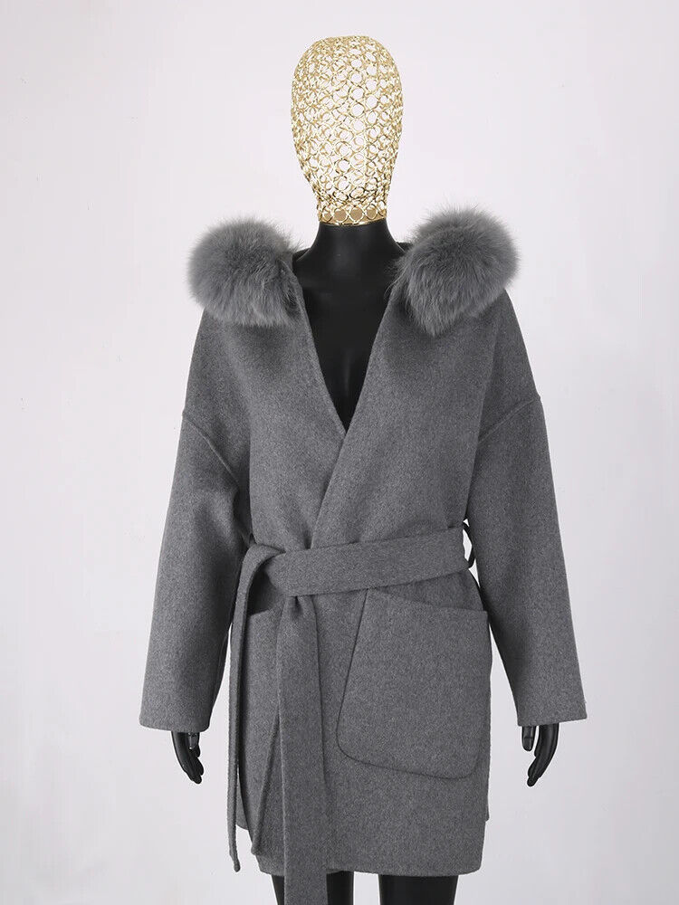2023 Coat Collar Jacket Winter Outerwear Women With Belt