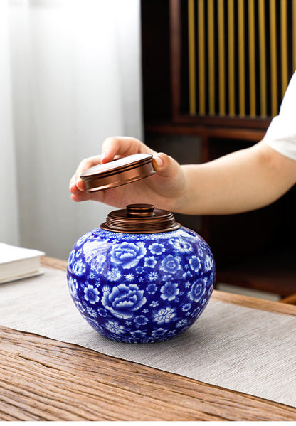Ceramic Tea Caddy Travel Tea Canisters For Storage Tea Tea Box Storage Jars 250g