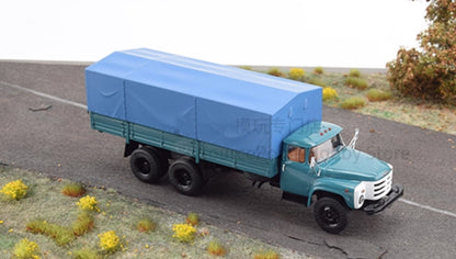 1:43 SSM ZIL-133GYA 3-axle Flatbet Truck &Cloak Construct Vehicle Diecast Model