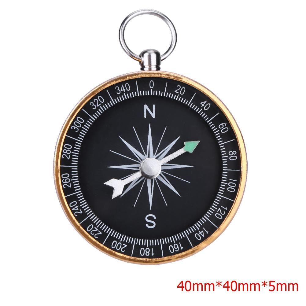 1pc Camping Compass Portable Outdoor Aluminum Gold Lightweight Practical Hiking