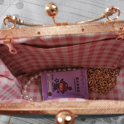 Beads Chain Bag 2 Straps Vintage Metal Shell Purse Velvet Shoulder Bag 20*14*6CM