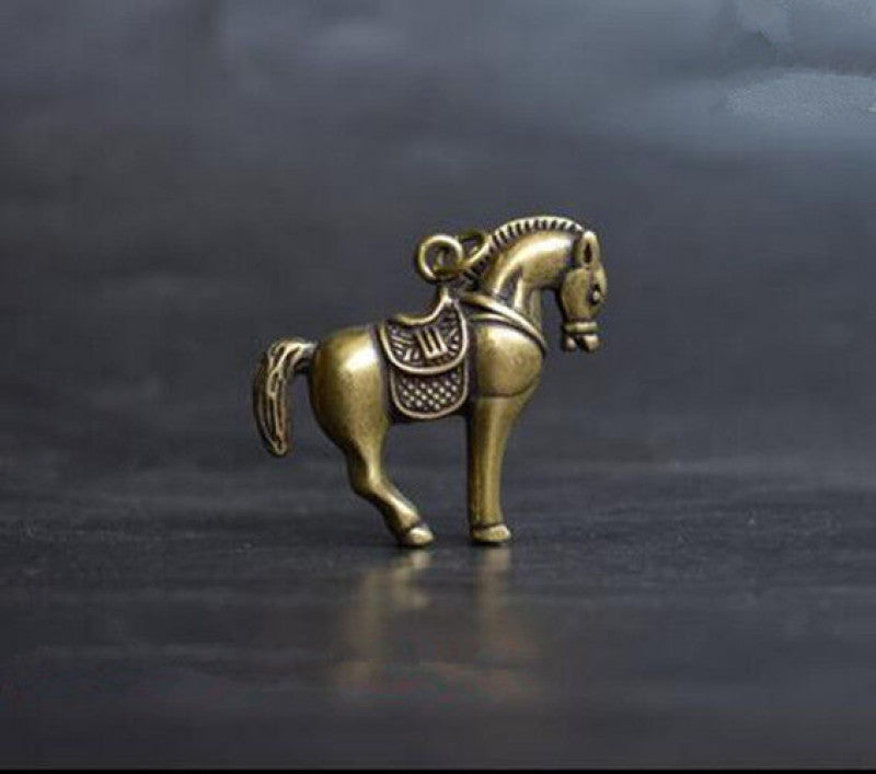 Classic China's archaize pure brass horse small statue Pendant