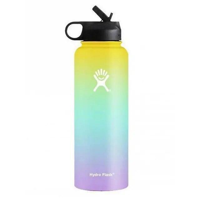 Hydro Flask Water Bottle Stainless Steel Insulated Wide Mouth Lid Straw Drink A+