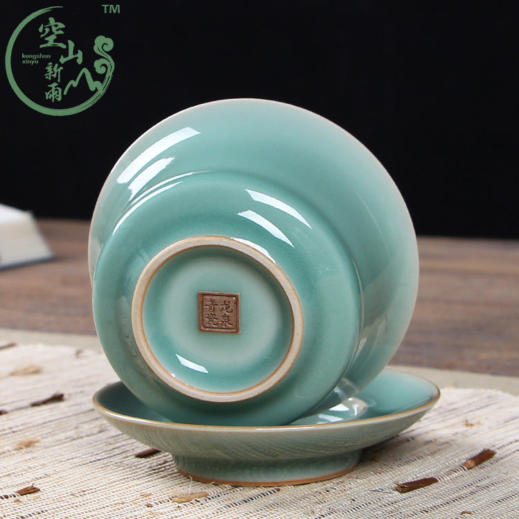 180ml Gaiwan Open Film Cover Bowl Longquan Celadon Kungfu Pot Tea Bowl Tea Cups