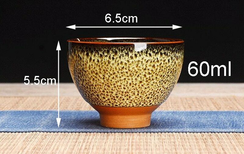 Exquisite 6pcs temmoku glaze Cup Gift box China tea cup set Tea Bowl Tea Set