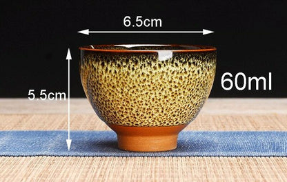 Exquisite 6pcs temmoku glaze Cup Gift box China tea cup set Tea Bowl Tea Set
