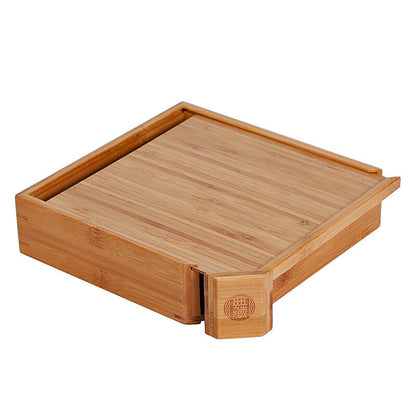 Bamboo Box For Pu'er Tea Cake Single Layer Drawer Brand Holder For Pu'erh Tea