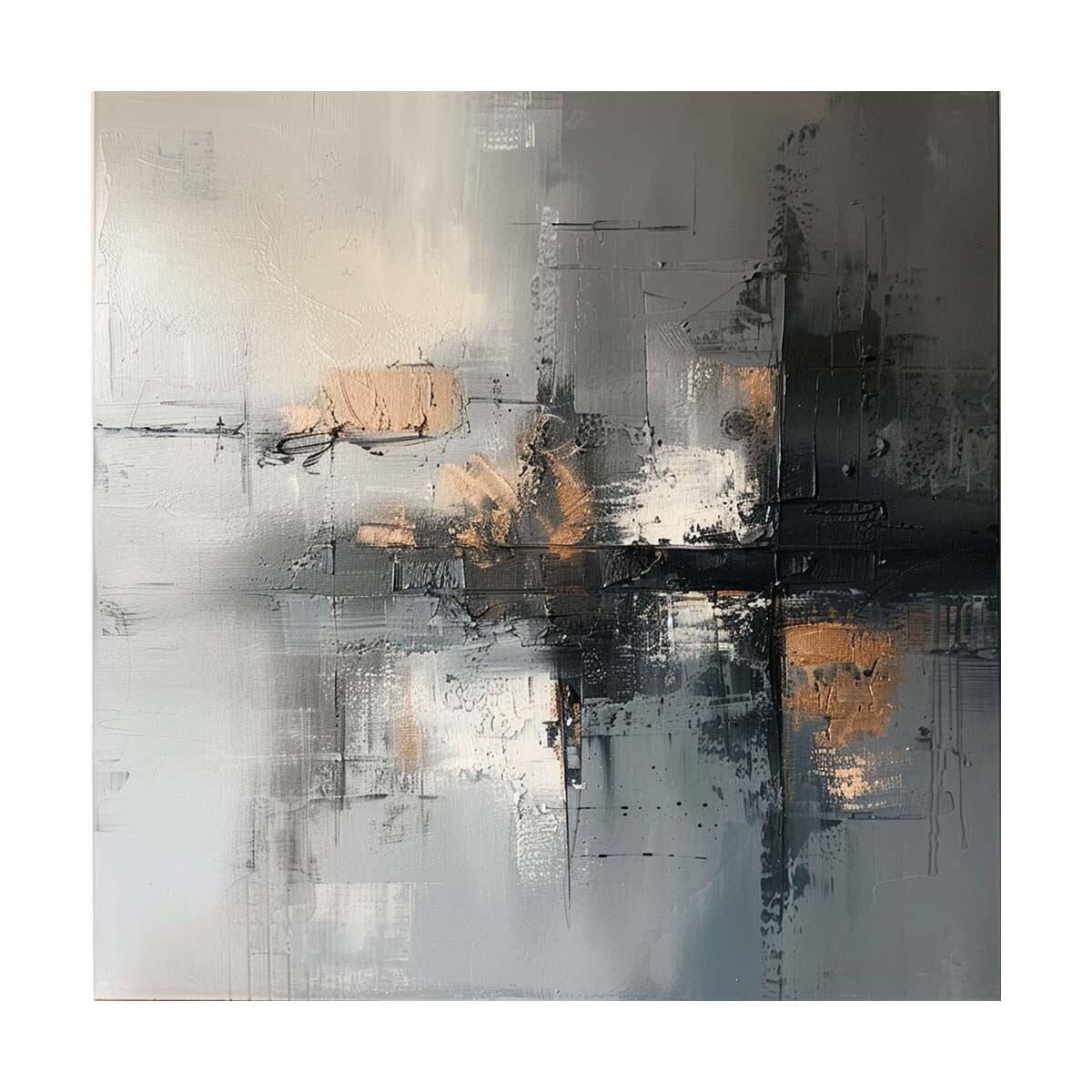 grey Hand Painted Abstract Painting Texture Acrylic Modern Art Oil Painting