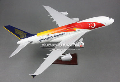45CM 1:160 SINGAPORE AIRLINES AIRBUS A380 9V-SKI Passenger Airplane Resin Model