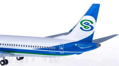 1:200 Hogan Minsheng Financial BOEING 737 MAX 8 Plane ABS Plastic Aircraft Model