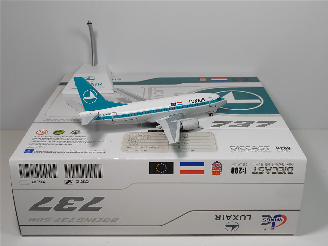 1:400 JC Wings LUXAIR BOEING B737-500 Passenger Airplane Diecast Aircraft Model