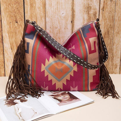 2023 New Fashion Woman Bags Women's Beach One-shoulder Carry Canvas Ethnic Style