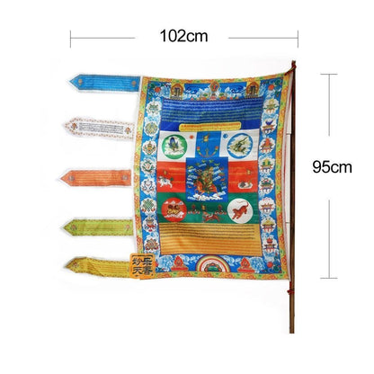 Wind Horse Prayer Flag -Fabric Tibetan Buddhist Flags Tibet Sutra Flying Banners