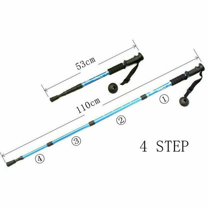 Outdoor Hiking Walking Sticks Telescopic Trekking Climbing Poles Cane Rubber Tip