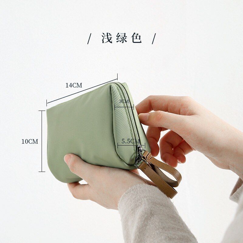 Cosmetic Case Storage Bag Small Traveling Mini Lipstick Pouch Solid Purse Zipper