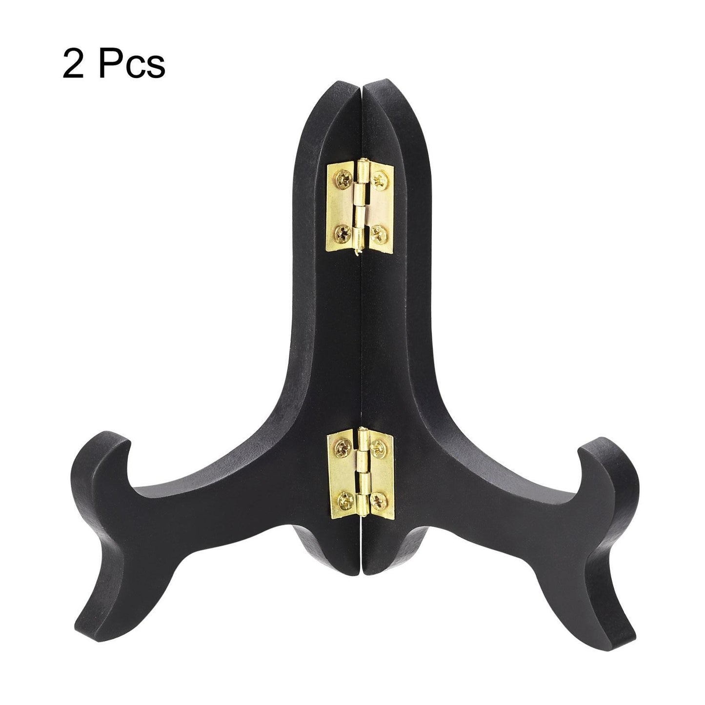 3pcs 4" Easel Plate Holder, Wooden Folding Display Stand Black for Picture Frame