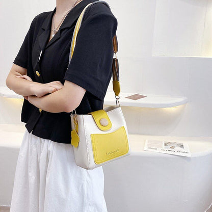 Small Bucket Shoulder Bag Synthetic Leather Messenger Bag Crossbody Bags Casual
