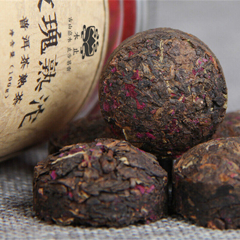 Puerh Tea Cans Rose Puer 100g Small Tuocha Ripe Tea Yunnan Natural Rose-
