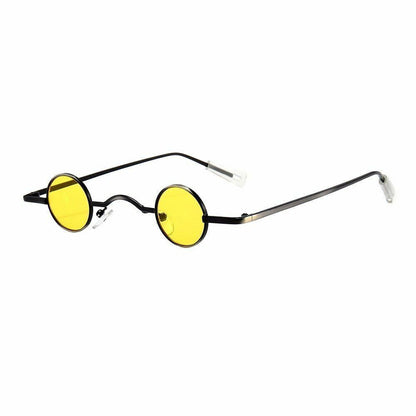 Sunglasses Retro Mini Round Men Metal Frame Gold Black Small Round Popular Lens