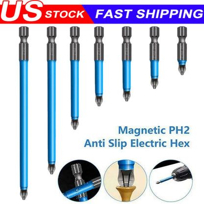 7/14X Magnetic screwdriver bit Bits set PH2 Anti-slip Hex Shank Screw Cross Head