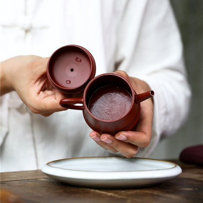 Real Yixing Zisha Tea Pot 80ml Red Clay Small Pot Marked 10 Infuser Holes China