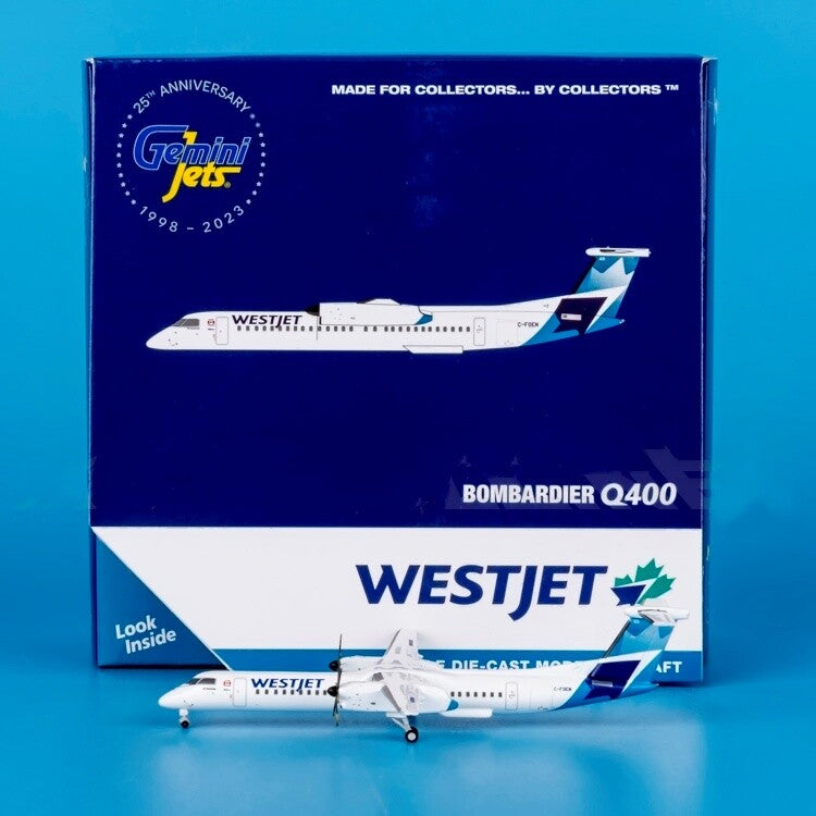1:400 GeminiJets WestJet Airlines Bombardier Q400 Diecast Aircraft Model