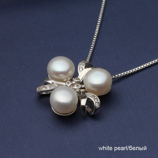 Pearl Freshwater Pendant 925 Silver Necklace Pendants Chain Jewelry Accessories