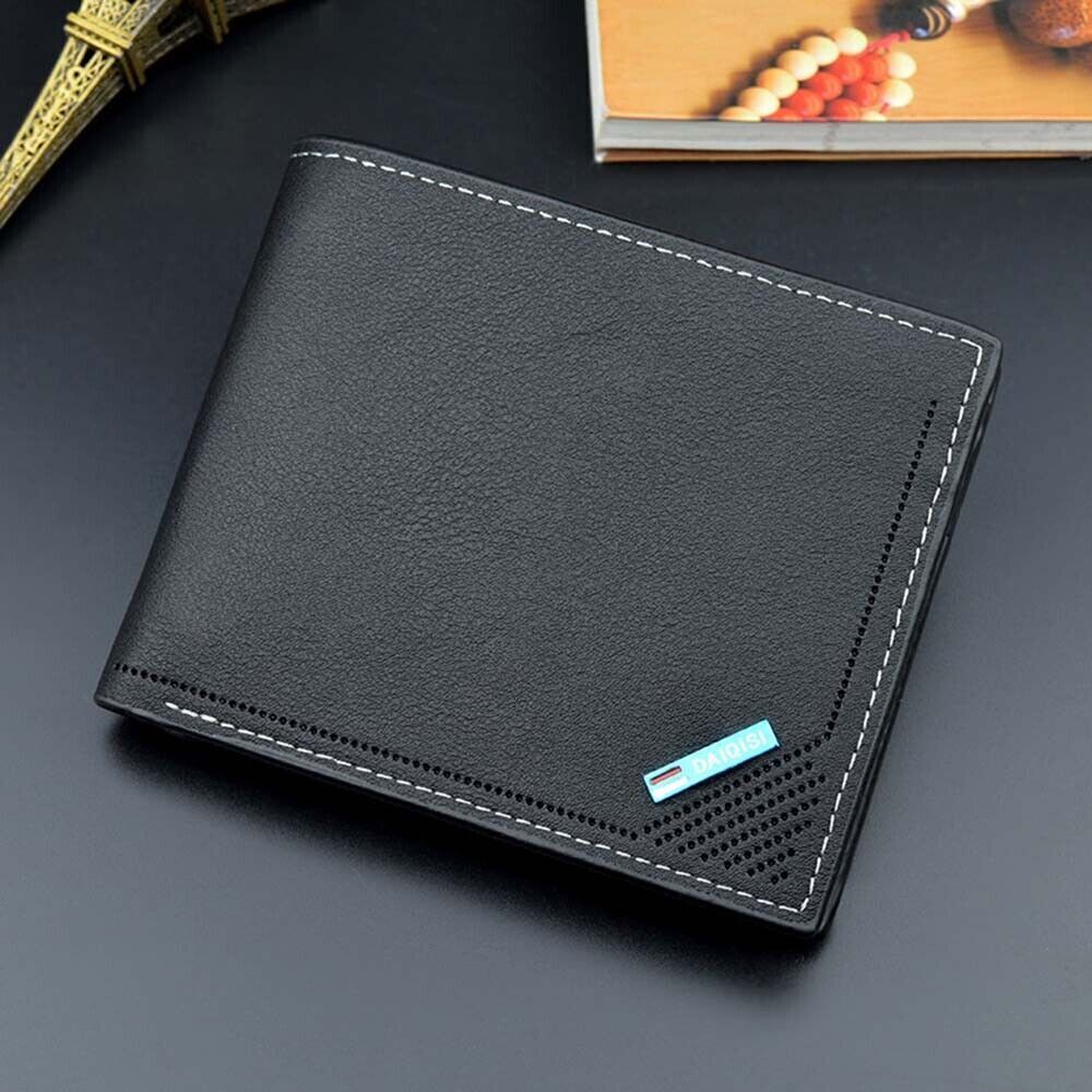 Men's Leather Bifold ID Card Holder Purse Wallet Billfold Handbag Slim Clutch