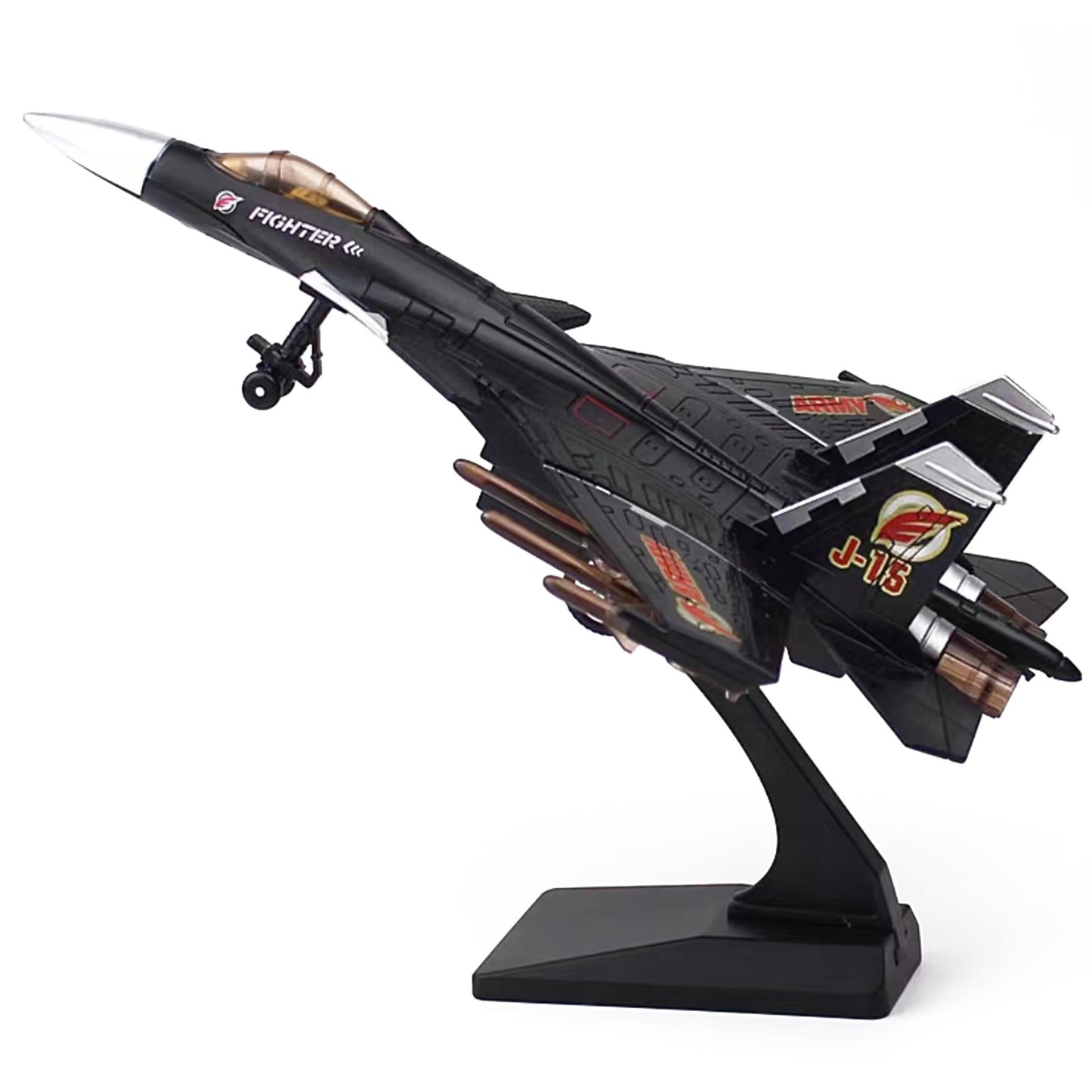 1:100 Pull Back Aviation Aircraft Plane Model J-15 Fighter Aircraft Sound&Light