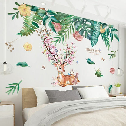 Wall Stickers Cartoon Girl Moon DIY Mural Decals Rooms Bedroom House Decoration