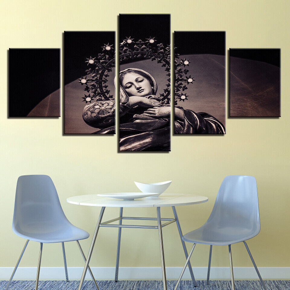 Mother of God Virgin Mary Potrait Canvas Print Painting Wall Art Home Decor 5PCS