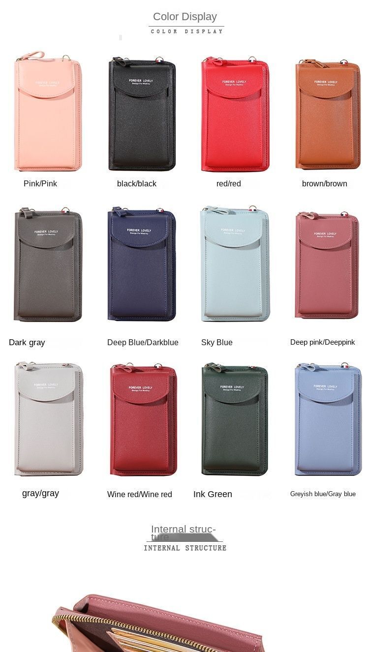 Wallet Shoulder Mini Synthetic Leather Bag Straps Phone Big Card Holders Handbag
