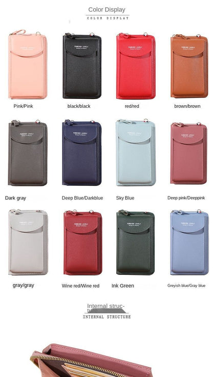 Wallet Shoulder Mini Synthetic Leather Bag Straps Phone Big Card Holders Handbag