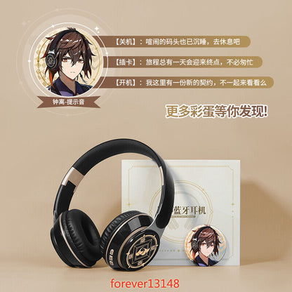 Genshin Impact Zhongli Cosplay Stereoscopic Wireless Bluetooth Neck Headset Game