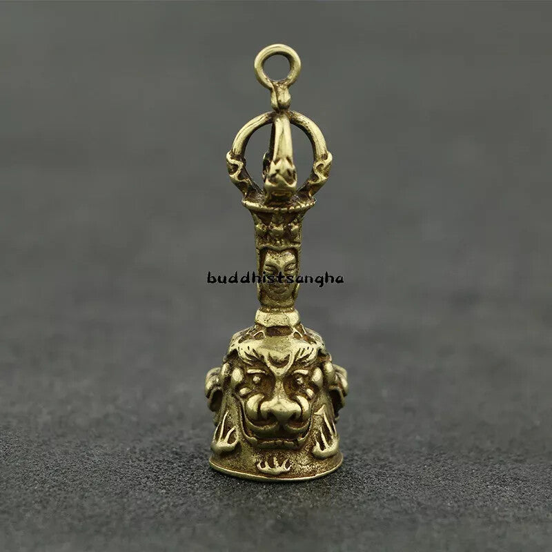 Sanshi Pure Copper Bell Rattle Buddhist Sutra Supplies Vajra Law Bell Brass Key