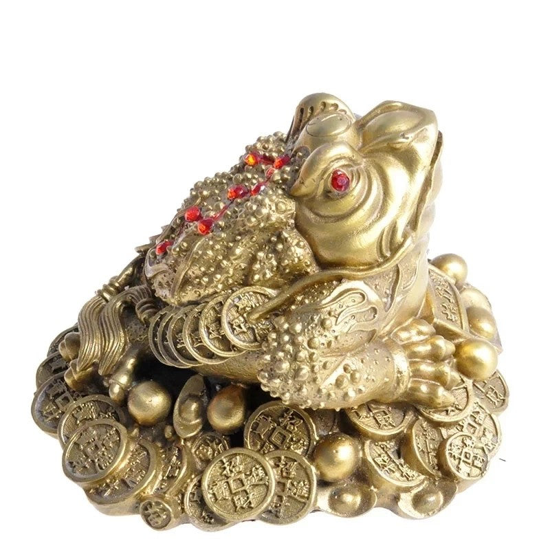 Feng Shui Three Legged Money for Frog Brass Toad Chinese Craft Decor