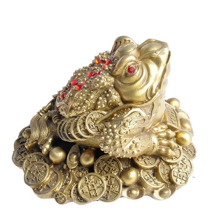 Feng Shui Three Legged Money for Frog Brass Toad Chinese Craft Decor