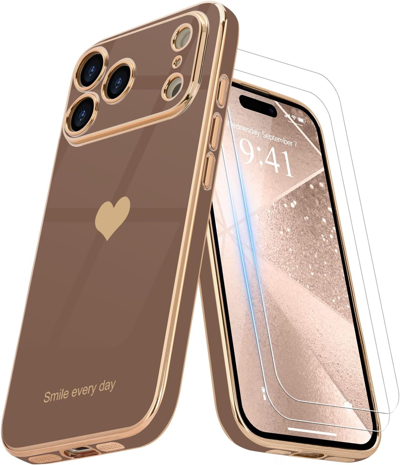 for Iphone 17 Pro Max Case with Screen Protector [2 Pack] Girl Women Cute Girly