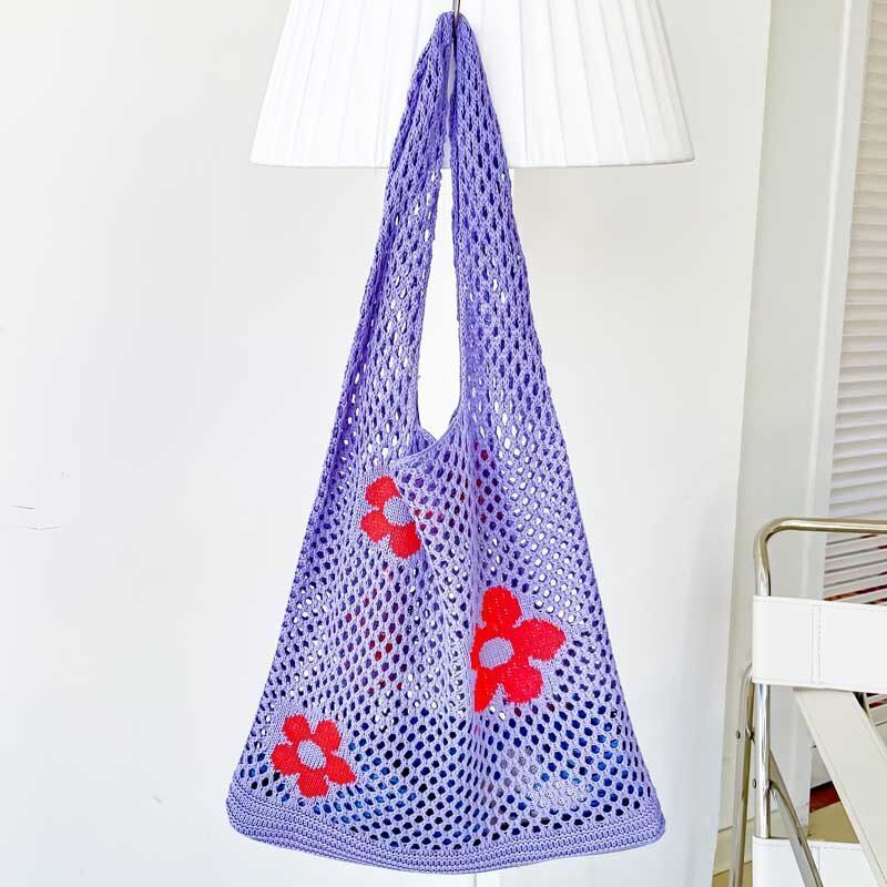 Handbag Knitted Shoulder Bag Large Shopping Tote Woven Hollow Mesh Bag 35*1*60cm
