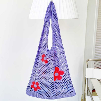 Handbag Knitted Shoulder Bag Large Shopping Tote Woven Hollow Mesh Bag 35*1*60cm