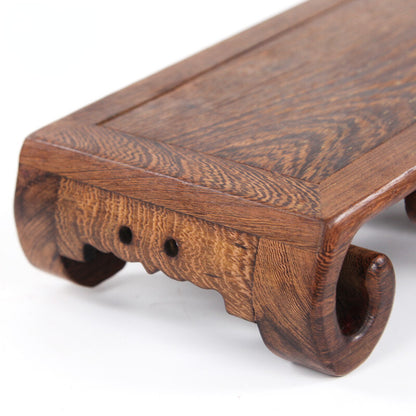 Wooden Display Stand Rectangle Base for Flower Vase Teapot Stone Home Decor
