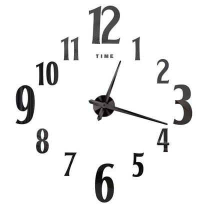 DIY Wall Clocks Acrylic Mirror Large 3D Frameless Home Living Room Decor 37-47In