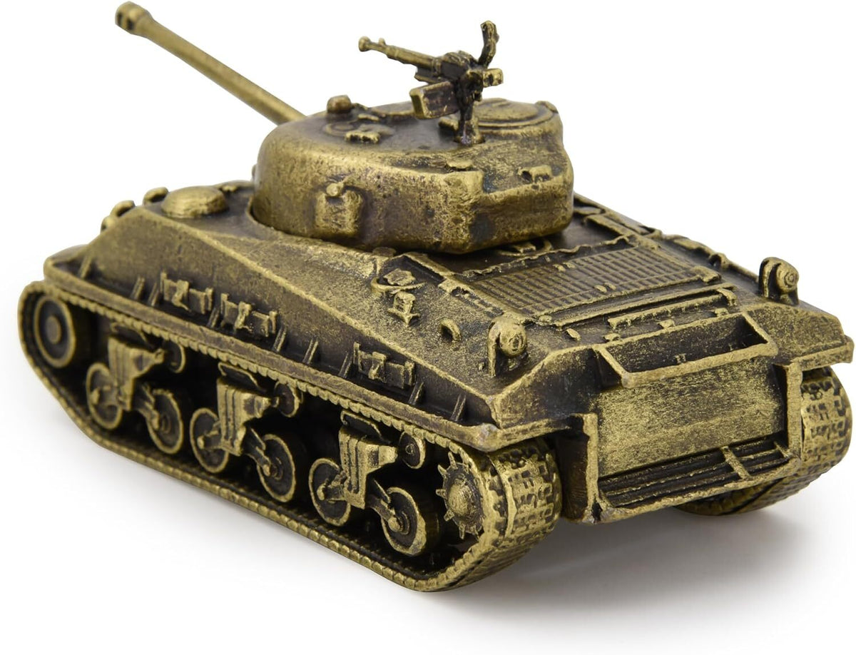 1:72 M4 Sherman Medium Tank Model Full Metal with Bamboo Gift Box Bronze Color