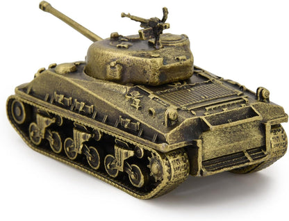 1:72 M4 Sherman Medium Tank Model Full Metal with Bamboo Gift Box Bronze Color