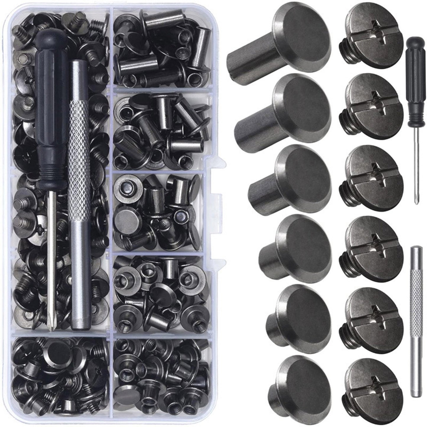 110set/pack 6 sizes Iron Material Chicago Screws For Home DIY Leather Working