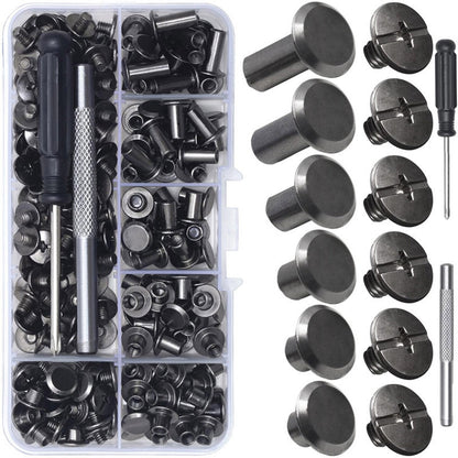 110set/pack 6 sizes Iron Material Chicago Screws For Home DIY Leather Working