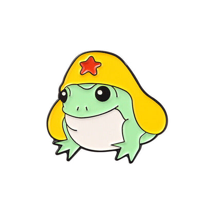 5 Style Cartoon Frog Enamel Pin Custom Hat Brooch Lapel Pin Badge Jewelry Gift