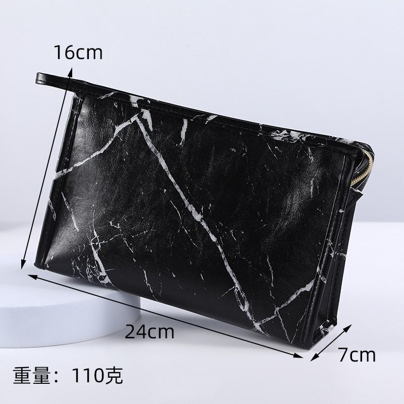 Marble Pattern Cosmetic Bag Multifunction Storage Purse Waterproof Makeup Case