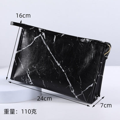 Marble Pattern Cosmetic Bag Multifunction Storage Purse Waterproof Makeup Case